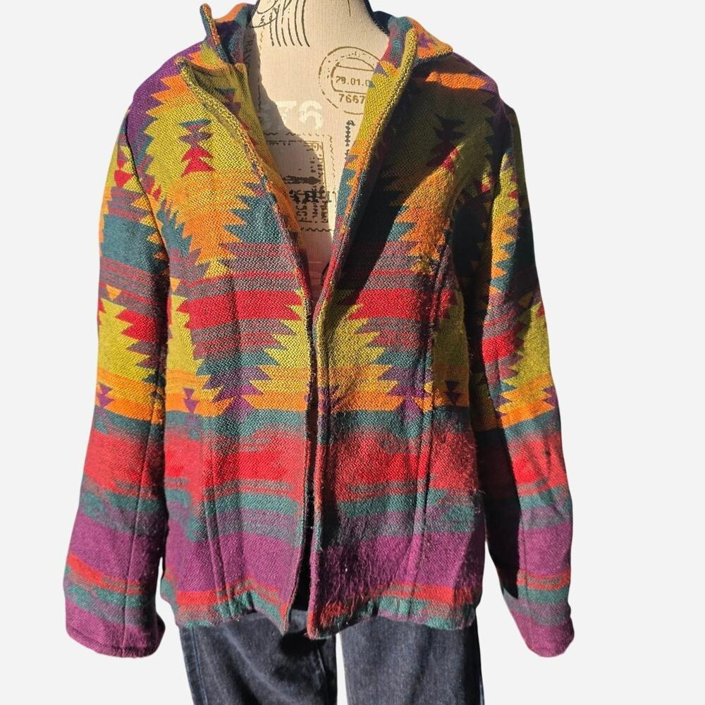Multicoloured aztec patterned shacket - image 1